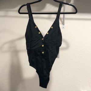 Black one piece swimsuit